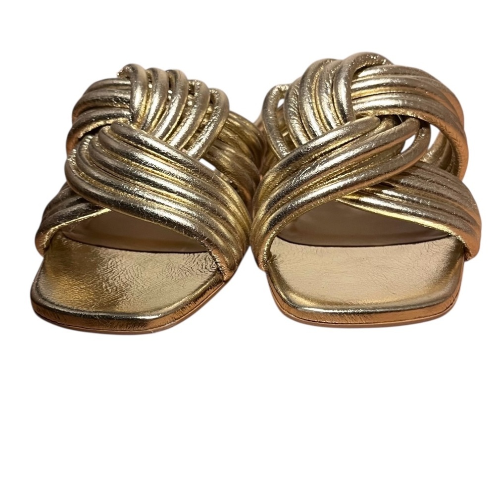 Cecelia New York Liv Metallic Knot Detail Block Heel Slide Sandals — Size 8 - Picture 13 of 13